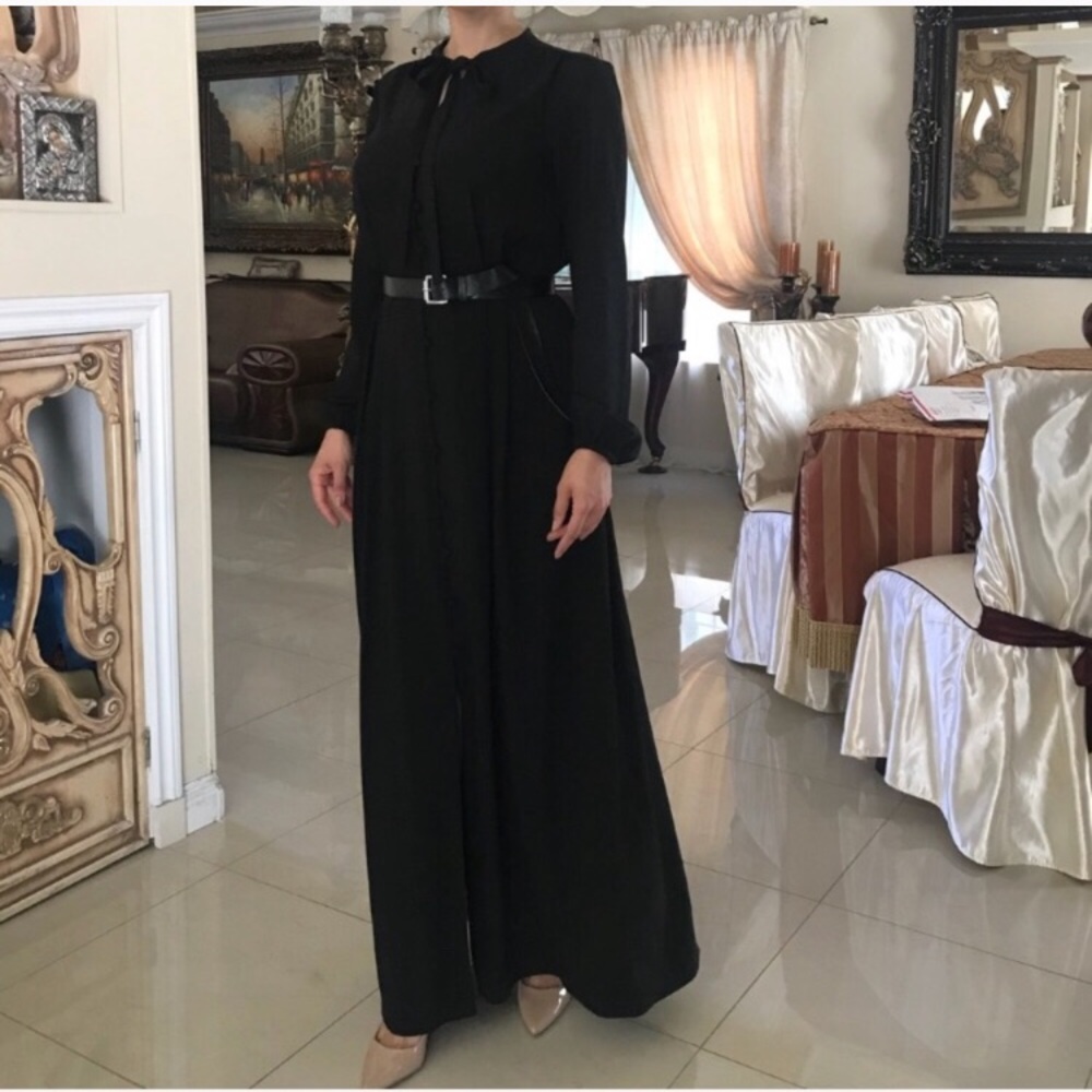 Michael by Michael Kors black maxi dress belted
